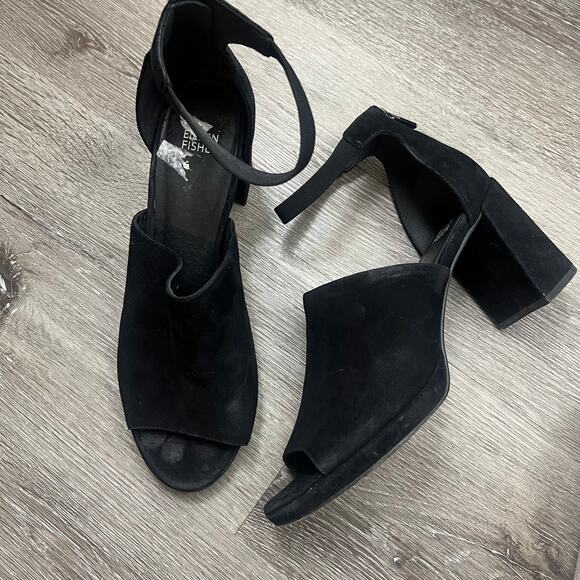 Eileen Fisher Matty Suede Platform Sandal Black Suede Women’s SZ 11 - Picture 3 of 9